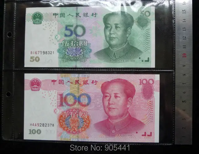 10 Pcs Paper Money pages 3 Pockets 185*80mm Bill Note Currency Holder Album Pages Collection
