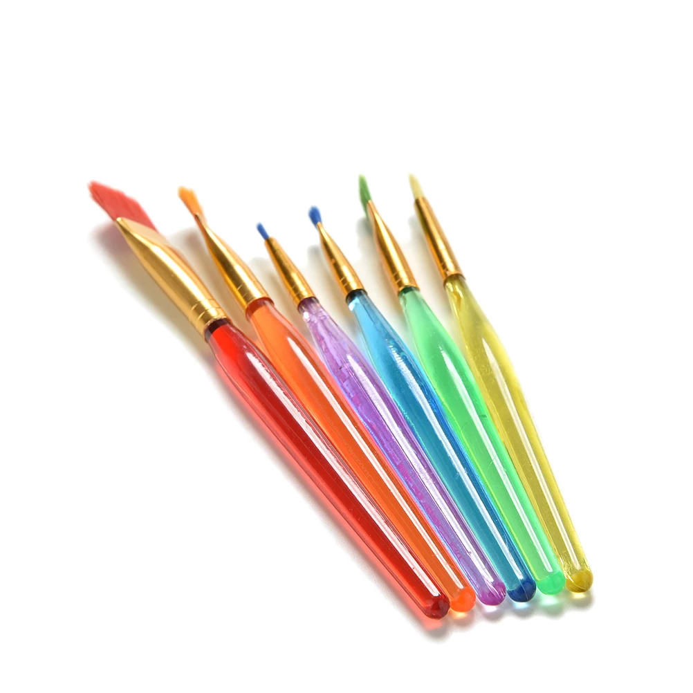 

6Pcs/Set New Nylon Hair Paint Brush Set Artist Watercolor Oil Brush Painting Supplies