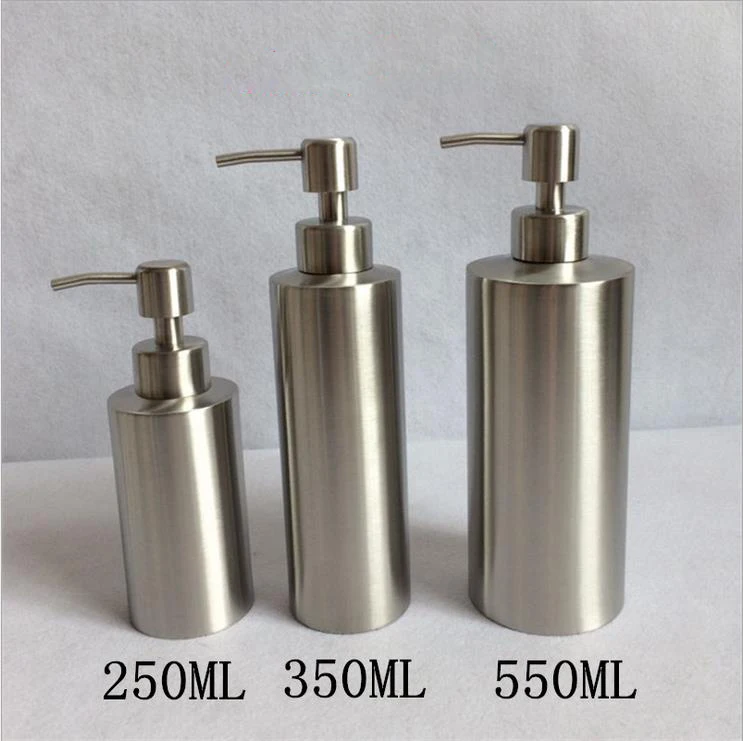 304 Stainless Steel Liquid Soap Dispenser Kitchen Bathroom Lotion Pump
