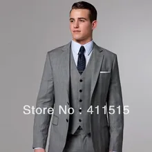 Выполненные на заказ одежда жениха смокинг! с боковыми Notch с отворотом, легкое серый комплект со смокингом жениха/Для мужчин свадебное платье костюм для шафера