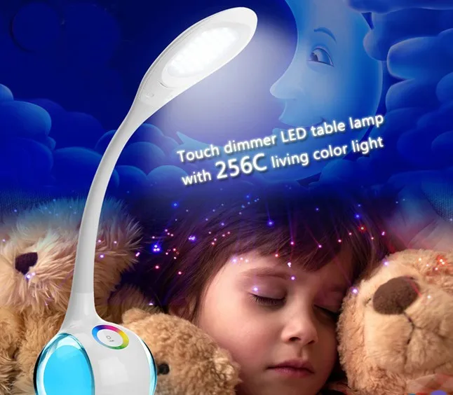 

Colorful led table lamp eye protection led table lamp DC 12v 7W led touch dimmable table lamp