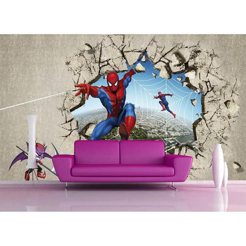 3D человек-паук на заказ фото обои для стен Фреска домашний Декор нетканые обои для гостиной постельные принадлежности комнаты хорошего качества 390
