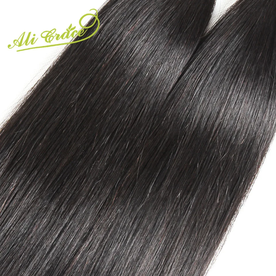 ALI GRACE волосы малазийские прямые волосы плетение 1 комплект только натуральный цвет Remy человеческих волос Расширение 10-28 дюймов
