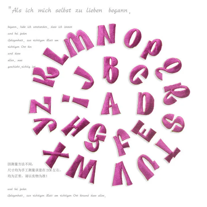 2  26 Single English Letter Patches Self-Sticking Cloth Embroidered    Sewing Fabric Patch For Diy Applique Accessories Patch