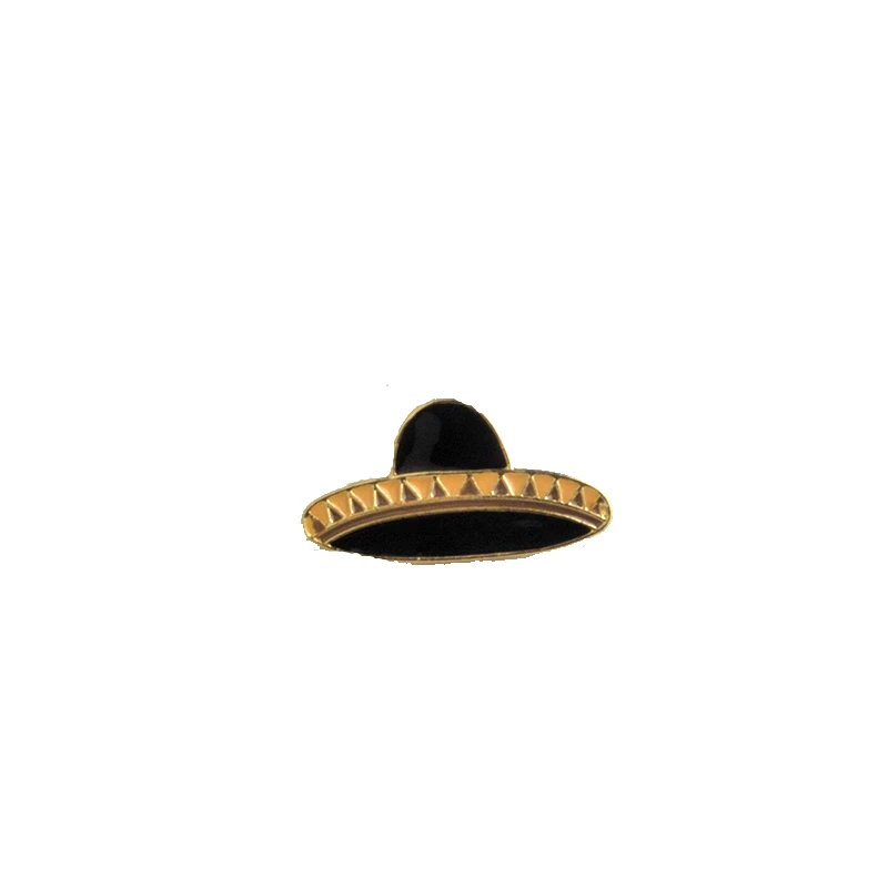 Мультяшная булавка шляпа гитара мексиканский кактус эмалированный значок металлический значок для девочек джинсовая кепка эмалированная брошь подарок для модных украшений для женщин - Окраска металла: hat