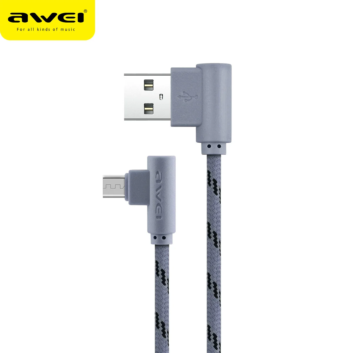 

AWEI CL-90 Turn Neck Nylon Braided Android Charging Cable USB Fast Charge Android Phone Data Cable