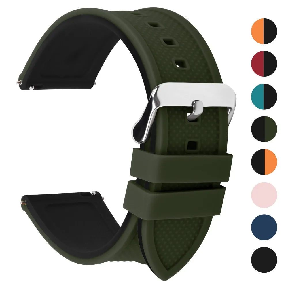 

Silicone Watch Band Rubber Band 22mm, Strap Wrist Silicone Watch Band Quick Release for 18mm 20mm 22mm 24mm