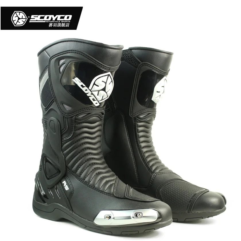 

Scoyco MR001 Ankle-Protection Motorcycle Cycling Long Boot Genunie Leather Man Motocross Racing Shoes Botas Moto Bike Footwear