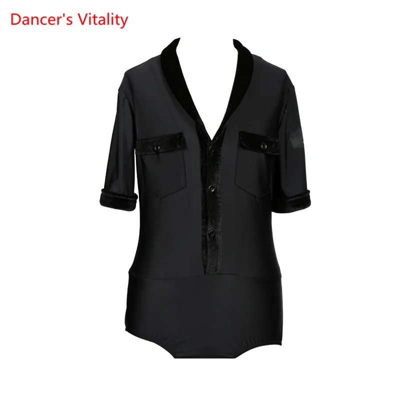 

boy Short sleeves Latin shirts Dance top mens ballroom dancewear Men's Latin dance costumes stage clothing for men clothes top