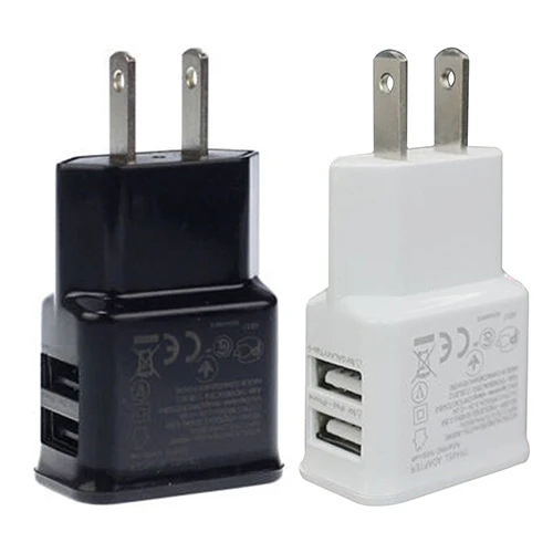 

5V 2.1A Dual Port USB Wall Adapter Charger US Plug for Samsung for iPhone