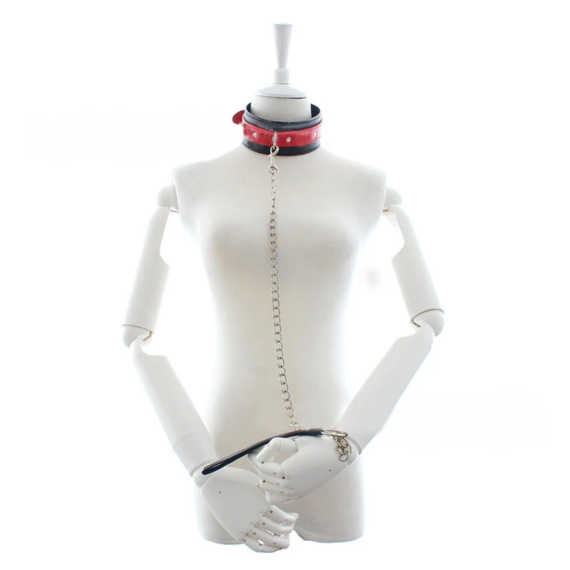 sex products Balck Leather Fetish Bondage Sex Collar And Leash Adult Game Collars Sex Toys Slave Collar Erotic Neck Collar shop