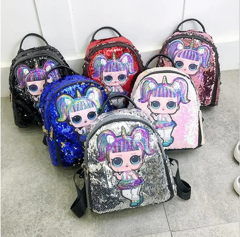 

Sequins Cherry Backpack Teenage Girl School Shoulder Bag Women Glitter Bags Unicorn Mini Travel Shinning Feminina Mochila 2019