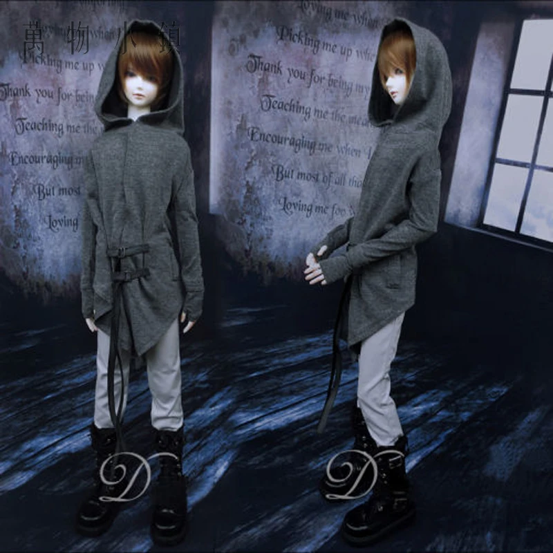 

New BJD Doll Grey long sleeve Hoodies FOR BJD Uncle 1/3 1/4 MSD Doll CLOTHES