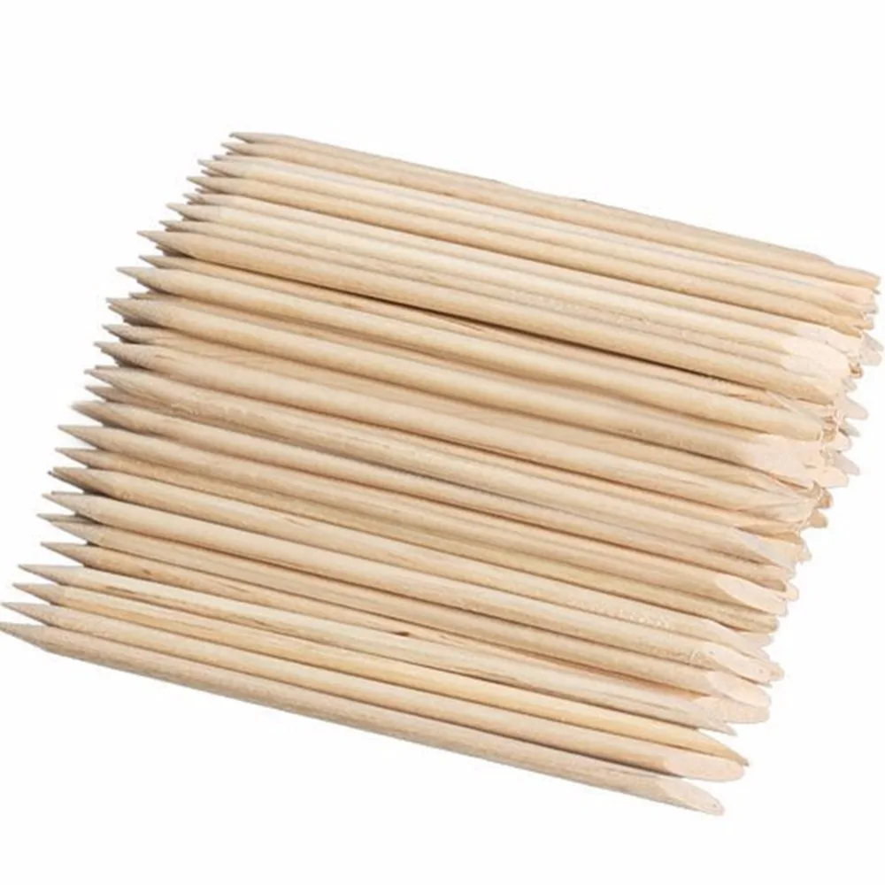 

100pc/Set Orange Sticks Cuticle Pusher Cuticle Remover For Nail Art Care Manicure Nail Tools Double Sided Orange Wood Stick