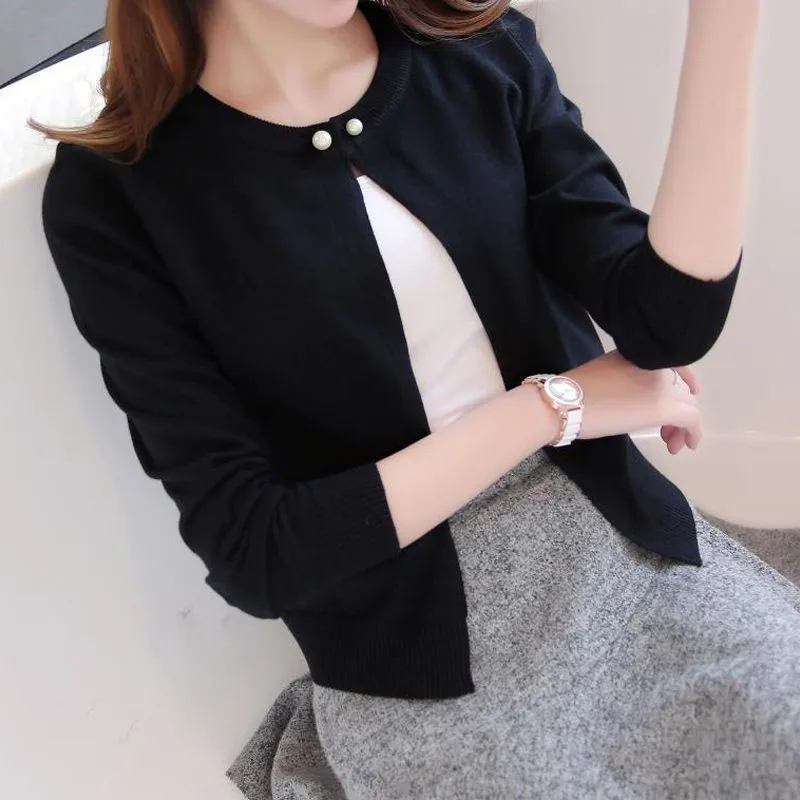 

Spring autumn sweater cardigan dress sunscreen shawl thin coat a long sleeved sweater sweater girl women summer air conditioning