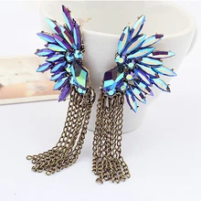 Горячая новинка, модные ювелирные изделия для женщин, опт, панк, восстановление древних способов, популярная Ослепительная дрель, серьги с кисточками, 12 шт./партия