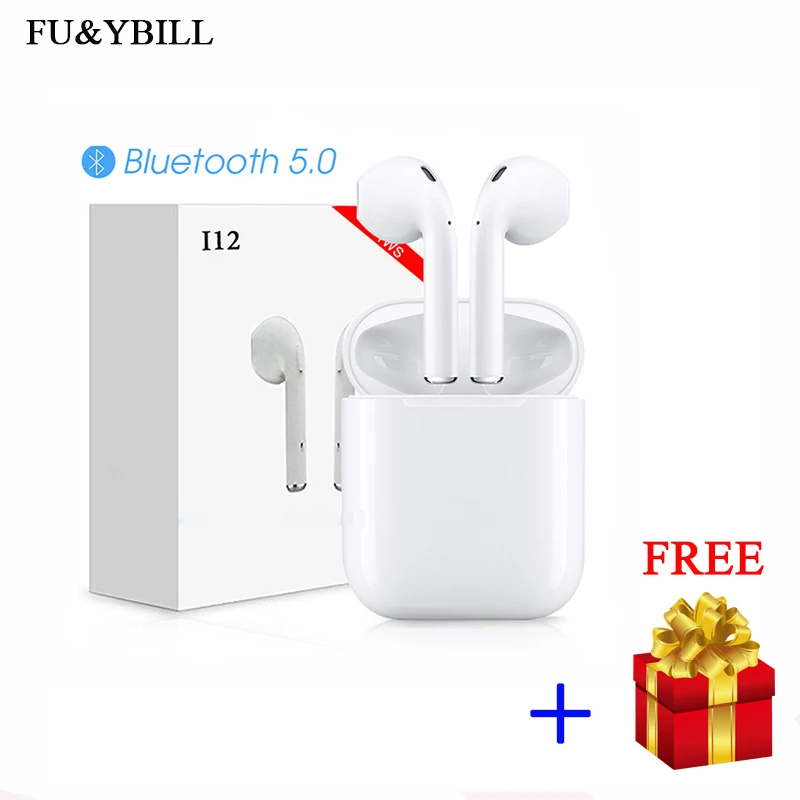 

Fu&y Bill 2019 New I12 Tws Bluetooth Earphone Wireless Touch Control Earbuds 3D Surround Sound & Charging Case for Phone Headset