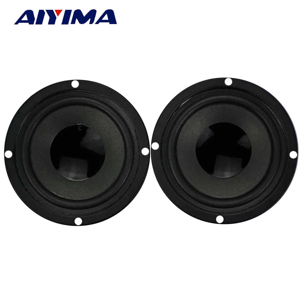

AIYIMA 2Pcs 3Inch Audio Portable Speakers 4 Ohm 10W Baked Black Bubble Edge Dual Magnetic 45 Core Speaker