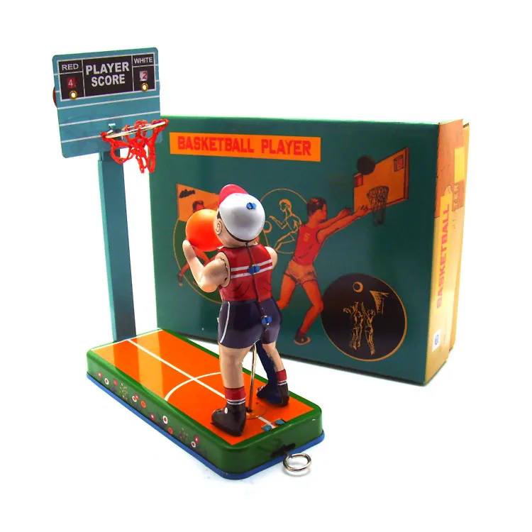 

Retro Collection Tin toys mkd3 Children Metal Wind up Auto Car Models Robot Vehicles Handmade Iron Mechanical Playing Basketball
