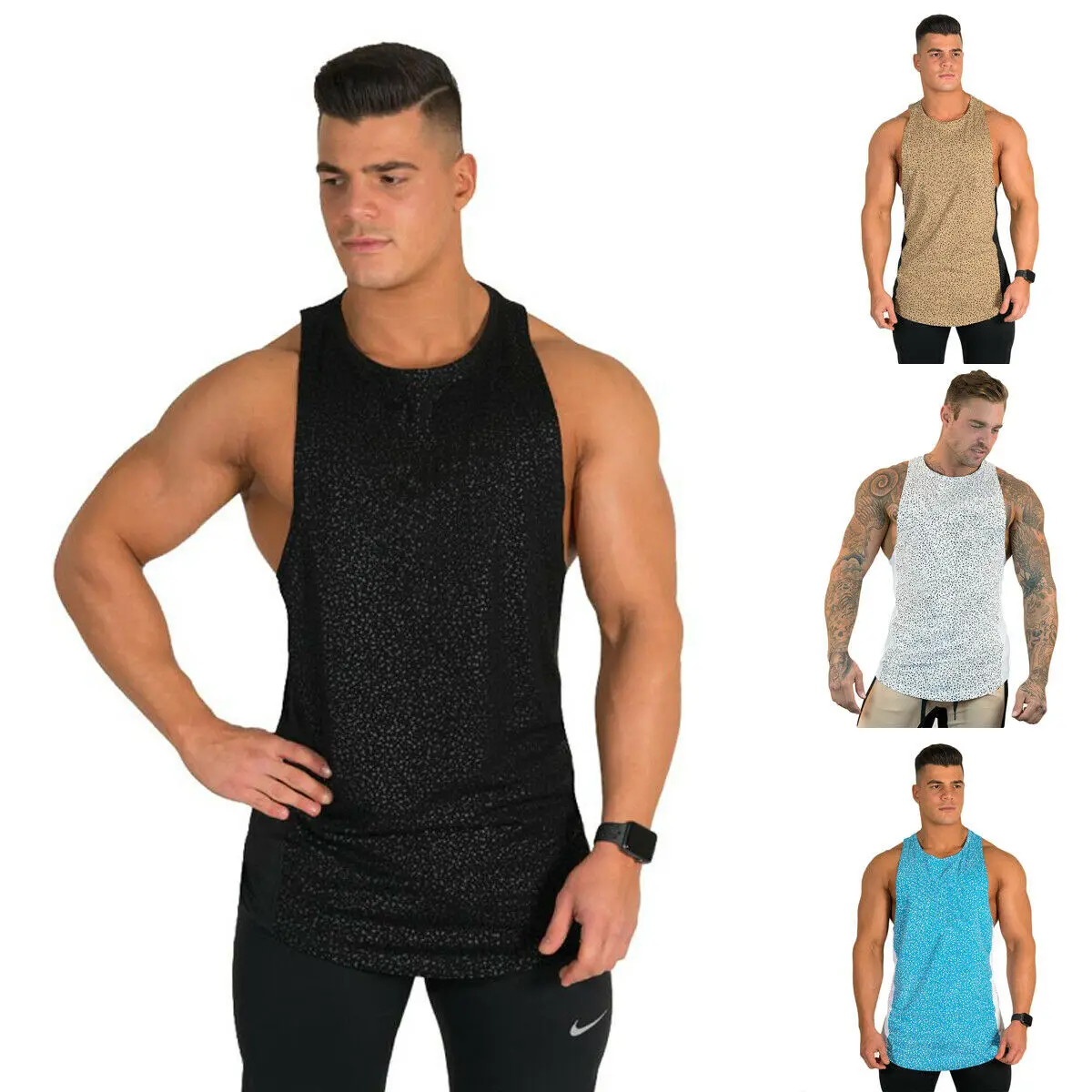 

Gym Men Muscle Sleeveless Tank Top Tee Shirt Bodybuilding Sport Fitness Vest