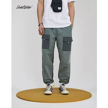 SODA WATER Men 2019 Hip Hop Casual Joggers Sweatpants Trousers Male Street Fashion Hip Hop Swag Patchwork Mens Track Pants 9342S