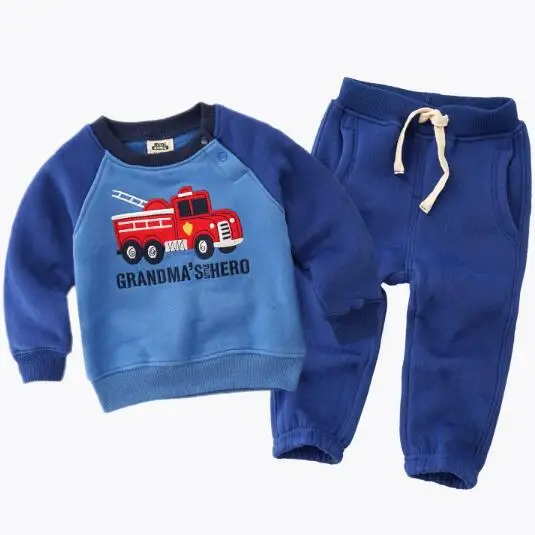 Günstige 2017 frühling mode kinder jungen kleidung sets 18M 5Y kinder kleidung girs kind kostüme, mantel + hose 2 stücke anzüge kinder kleidung