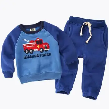 

spring fashion children boy clothes sets 18M-5Y kids clothes girs child costumes , coat + pant 2 pcs suits children clothing