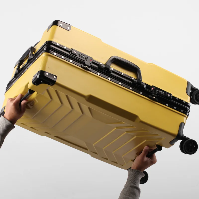 

New Aluminum Frame+ABS Luggage 20/24/29 Inch Size High Quality Rolling Luggage Spinner Brand Travel TSA Lock Suitcase On Wheels