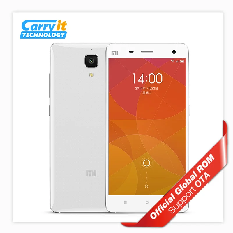 Original Xiaomi Mi4 M4 Mi 4 2GB 16GB Mobile Phone Android Snapdragon 801 Quad Core 5'' 1080P FHD 13.0MP Global Firmware OTA