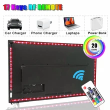 1 м, 2 м, 3 м, настольная лампа для шкафа, украшение для праздничной вечеринки, 5 В, USB светодиодный светильник, Гибкая RGB полоса, лампа для внутреннего освещения с контроллером