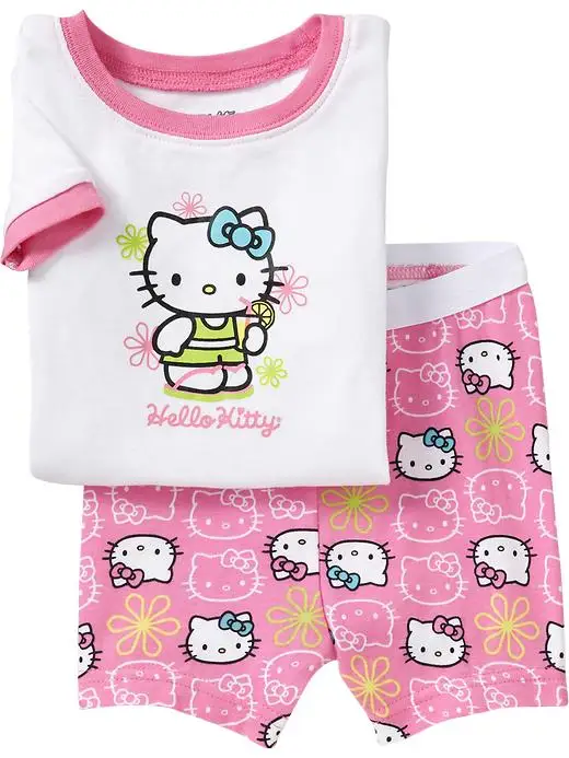 Girls pajamas set Hello Kitty Pajama suit clothing set Kids pijamas
