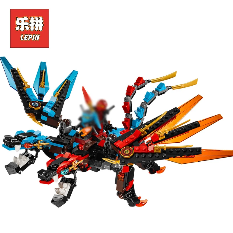 

LEPIN 06048 Ninja Dragon Ice Fire Double Headed Pterosaur Building Blocks Bricks legoing 70627 Birthday toys for children gifts