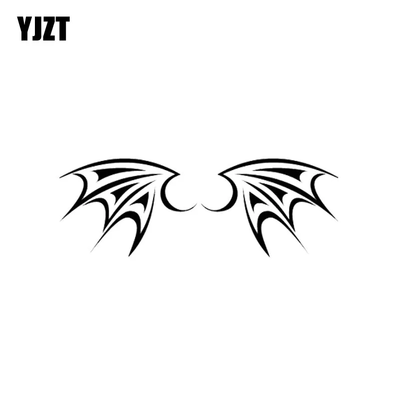 YJZT 11,6*4,2 см автомобиля Стикеры небольшой прекрасный Devils' крылья силуэт Наклейка Мода Дизайн черный/серебристый покрытия тела C20-1449