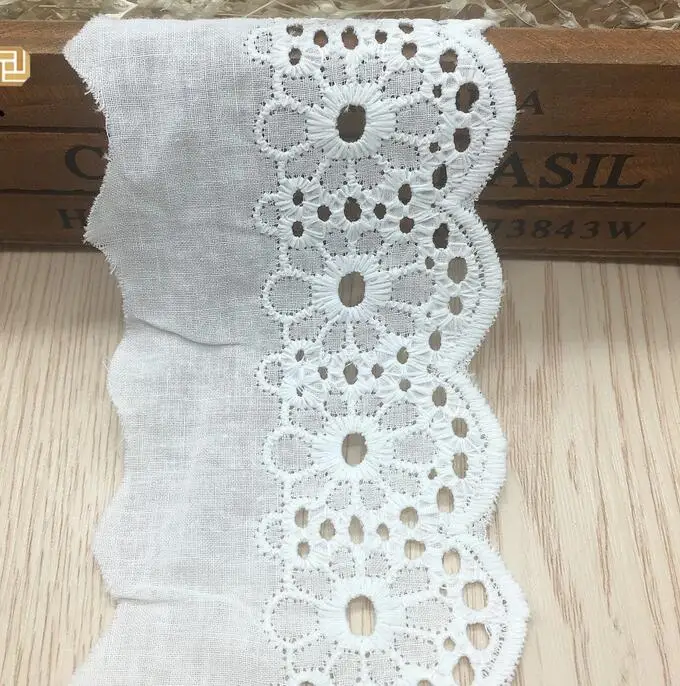 Hot New 3 Meters High Quality Cotton Flower Lace Fabric Diy Decorativ