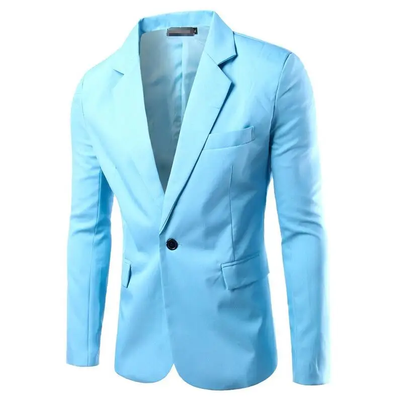 Новое поступление, классический мужской пиджак, Одноцветный однобортный костюм на одной пуговице, костюм для отдыха, блейзер на заказ, Официальный мужской костюм