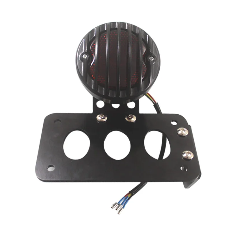 

Hot MOTORCYCLE Black Side Mount Tail Light Registration Plate Holder License Plate Bracket For CB750 Bobber Chopper