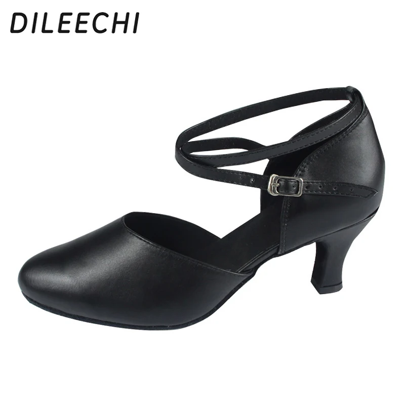 DILEECHI Cowhide women's Latin dance shoes square dance shoes soft