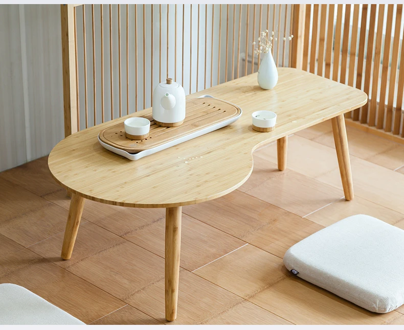 Low Unique Bamboo Coffee Table Modern Design Sofa Side Furniture Living Room Tea Table Vintage Small Bamboo Table Decorations