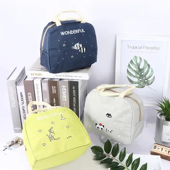

1PC Waterproof Cartoon Print Handy Thickness Insulated Picnic Lunch Bag Box Bag Tote Fashion Portable Insulated High Quality