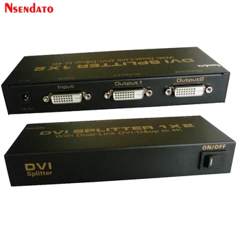 

Nsendato 1 In 2 out DVI Splitter 1X2 with Dual link DVI-D 4K 2K 30Hz Video 2 Port DVI splitter 1*2 With Power Adapter
