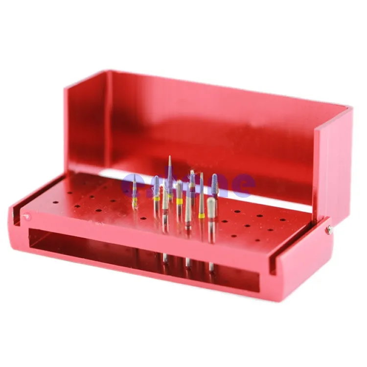 

30 Holes Dental Bur Burs Holder Block Autoclave Disinfection Aluminum Sterilizer Tool Set