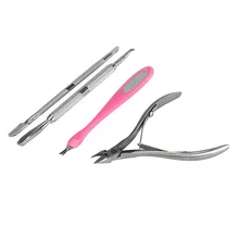 Нержавеющая сталь ногтей кутикулы Ложка Pusher Remover Резак Нипер Clipper Cut набор дизайн ногтей