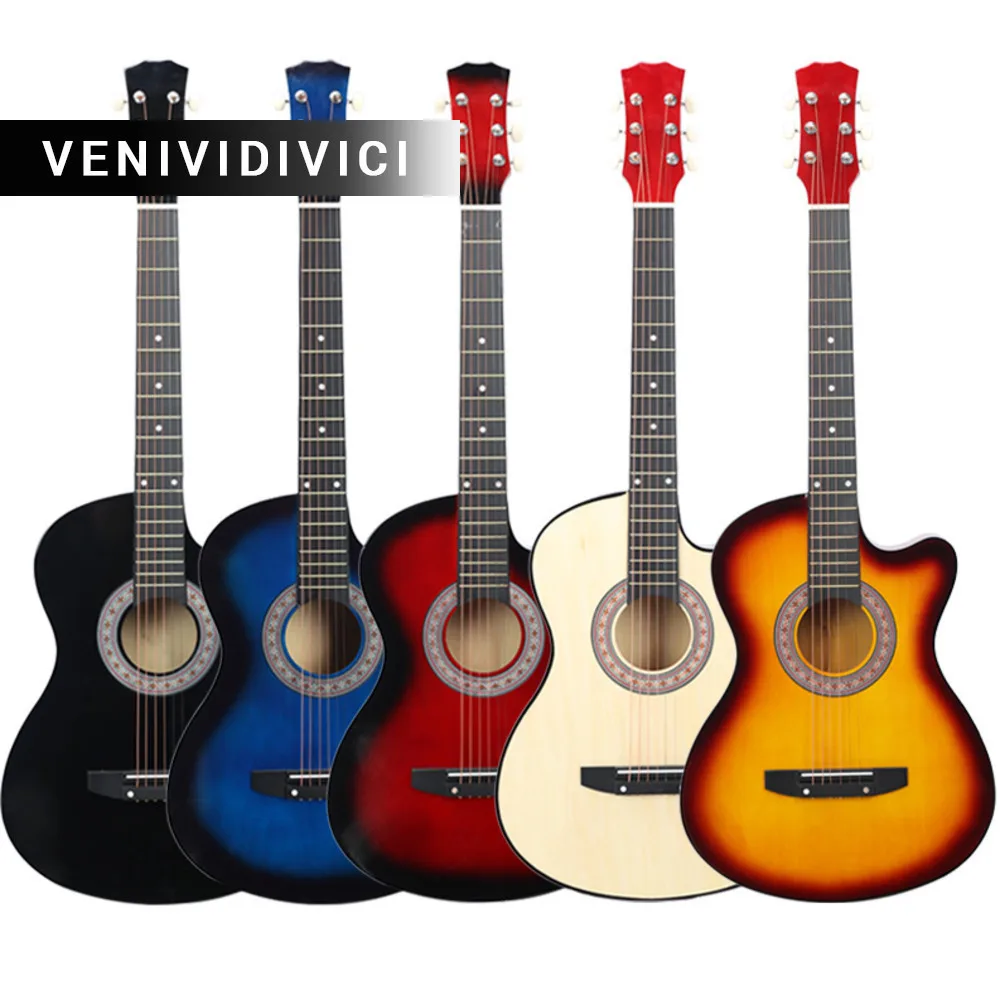 

On Sale38 Inch Missing Angle Ballad Wood Beginner Practice Musical music Instrument tools Acoustic Guitar synthesizer WJ-JX7