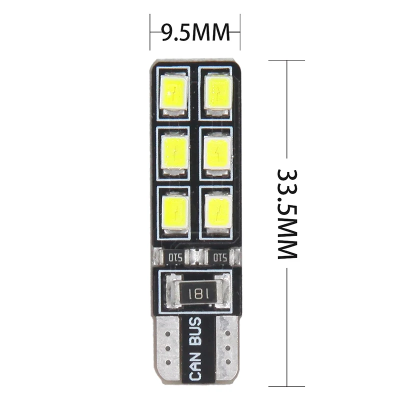 LYMOYO 10 шт. светодиод t10 W5W CANBUS светодиодный 12SMD 2835 светодисветодиодный без ошибок 12