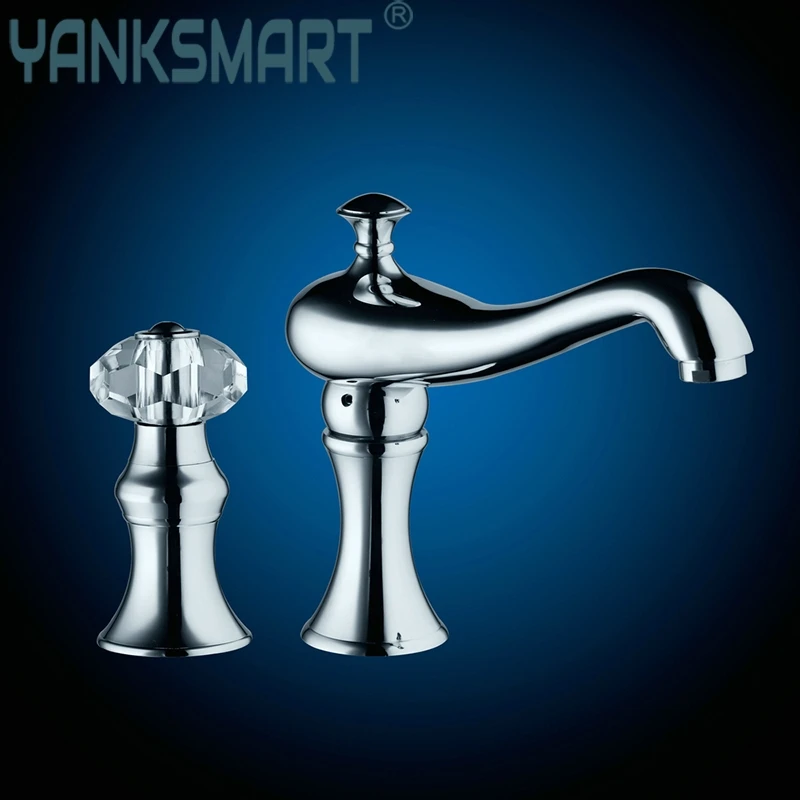 YANKSMART 2 Pcs Bathroom Tub Faucet Vessel Sink Basin Faucet 97201 Dual