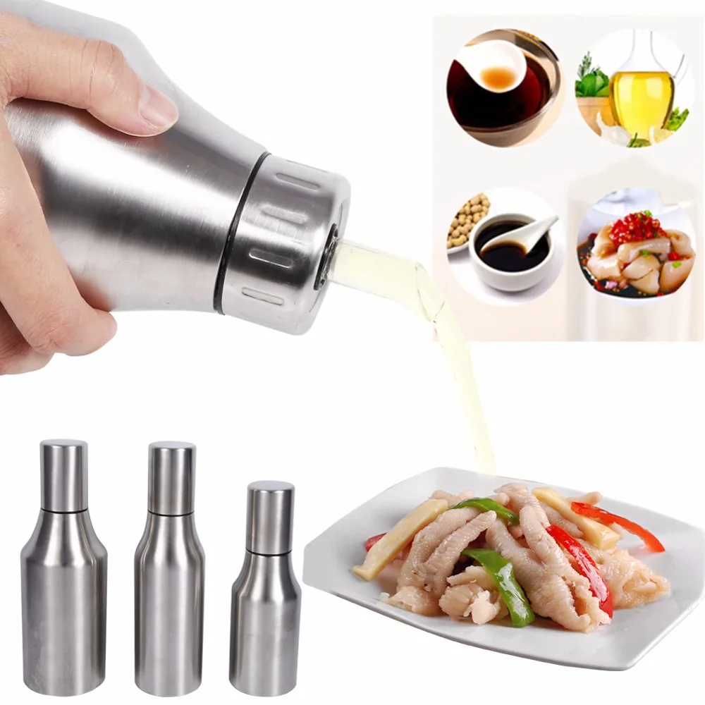 

500/750/1000ml Stainless Steel Dust-proof Edible Oil Pot Sauce Vinegar Leak-proof Oil Bottle Kitchen Accessories Cooking Tool