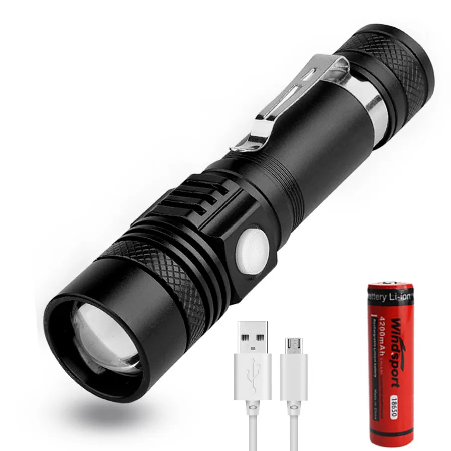

Waterproof USB T6 Tactical Led Flashlights Lantern Lamp Zoom Focus Mini Rechargeable LED Flash Light Torch Lanterna for Outdoor