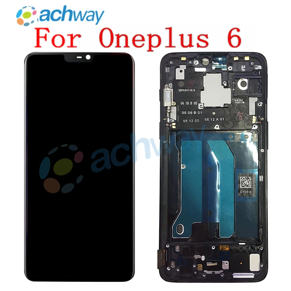 

For Oneplus 6 LCD Display Touch Screen Digitizer Assembly With Frame Replacement 6.28" For One plus 6 LCD