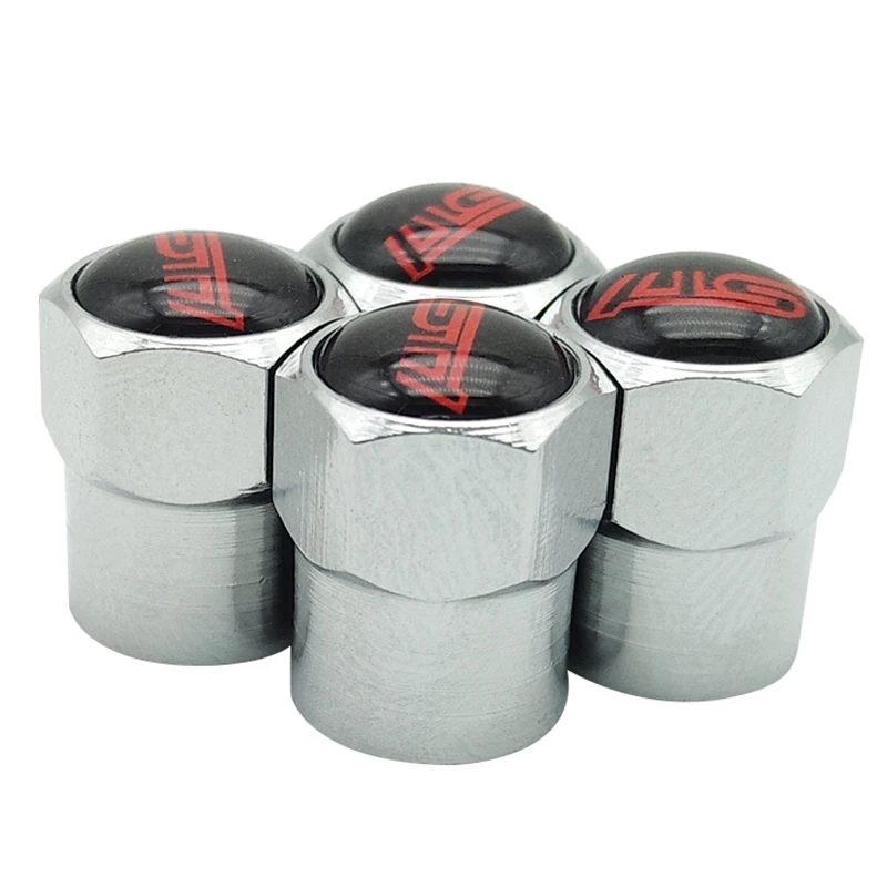 

4 Pcs Car modeling STI Aluminum Auto Car Tire Valve Caps Tyre Wheel Hexagonal Ventile Air Stems Cover Airtight Rims Accessories