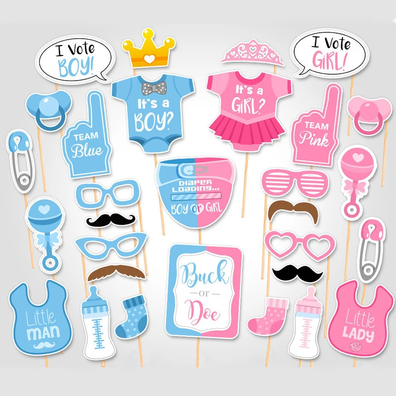 

Photo Booth Boy and Girl Baby Shower Birthday Party Photo Booth Props Newborn Bady Photobooth Props 1st Birthday Chridrens